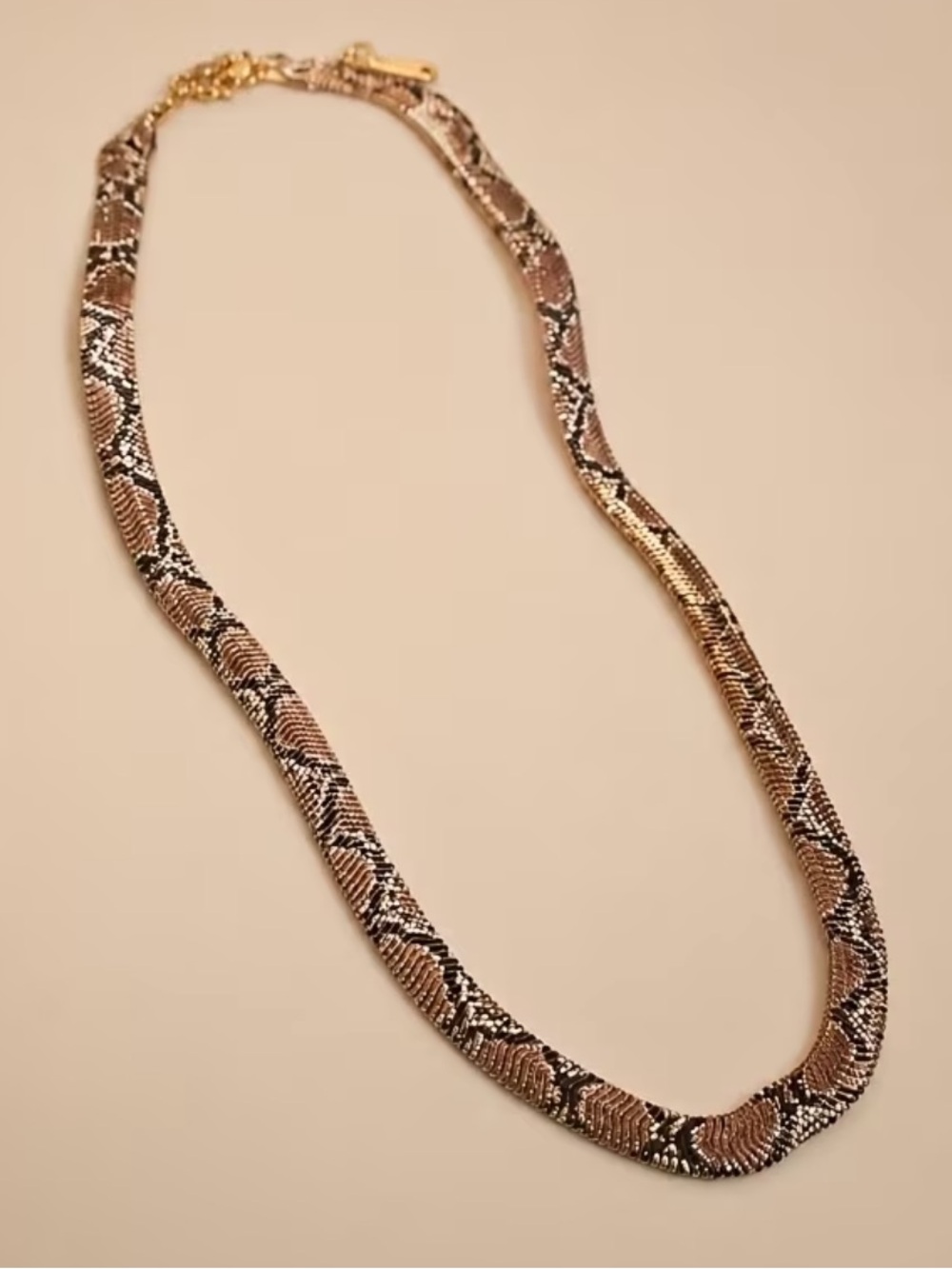 Coming soon🐍 Snake-Print Bead Necklace 15in +3 in